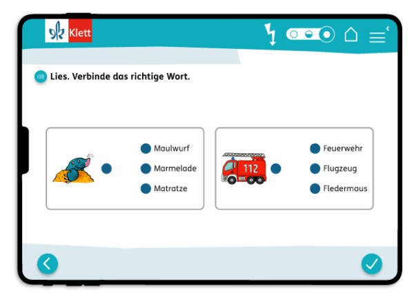 Grundschul-Blog-Grundschule-digital-Blitzlesen-App-Lesen-Verbinden Blitzlesen-App, Screenshot, iPad, Lesen & Verbinden
