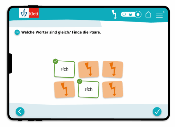 Grundschul-Blog-Grundschule-digital-Blitzlesen-App-Paare Blitzlesen-App, Screenshot, iPad, Paare finden