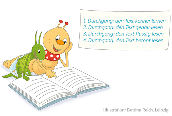 Grundschul-Blog-Unterrichten-Deutsch-Buecherwurm-Grashuepfer-S537311003_009_01-Text-lesen Bücherwurm und Grashüpfer Text lesen