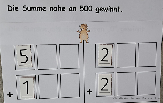 Spieloberfläche Summen legen