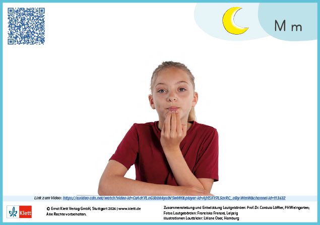Niko Kartei mit Lautgebärdenfoto zum Mm mit Mond