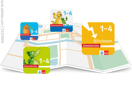 Karte mit unterschiedlichen Grundschul-App Icons darauf