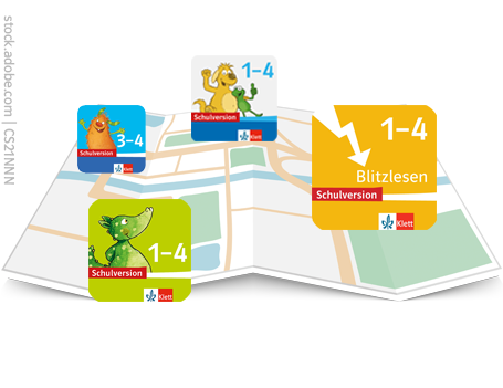 Karte mit unterschiedlichen Grundschul-App Icons darauf