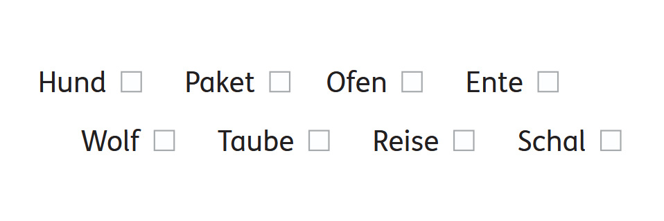 Beispiel Zusatzaufgabe Worterkennen PLT