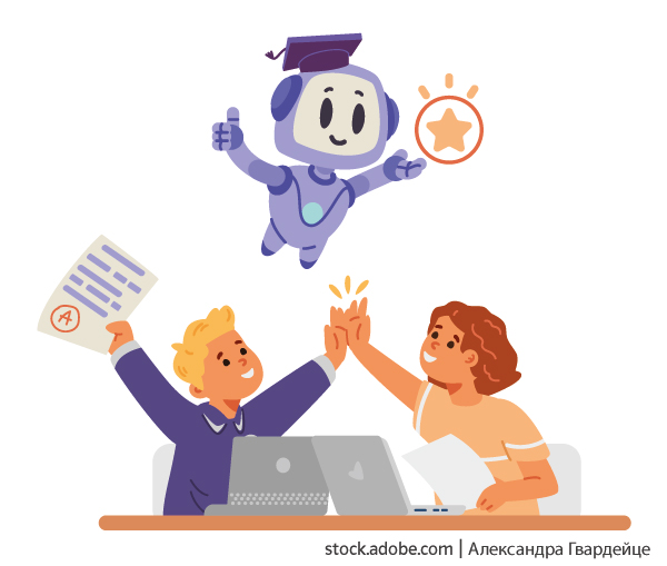 KI Roboter im Klassenzimmer mit Lernenden