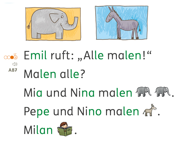 Grundschul-Blog-Unterrichten-Deutsch-Buecherwurm-Fibel-Seite30 Ausschnitt aus Bücherwurm Fibel, Seite 30