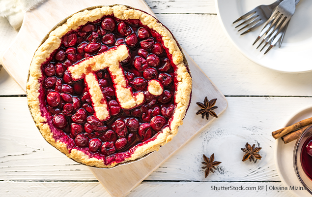 Grundschul-Blog-Unterrichten-Mathematik-Tag-der-Mathematik-Pi Kuchen auf dem ein "π"-Zeichen für die Zahl Pi ist
