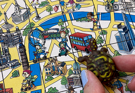 London Wimmelposter Figur Schildkröte
