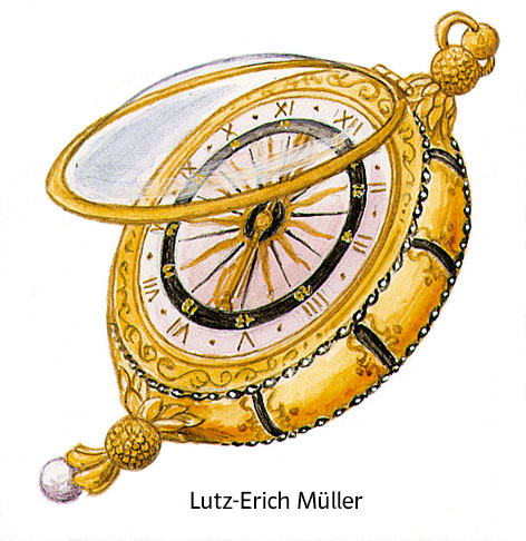 0 R historische goldene Taschenuhr