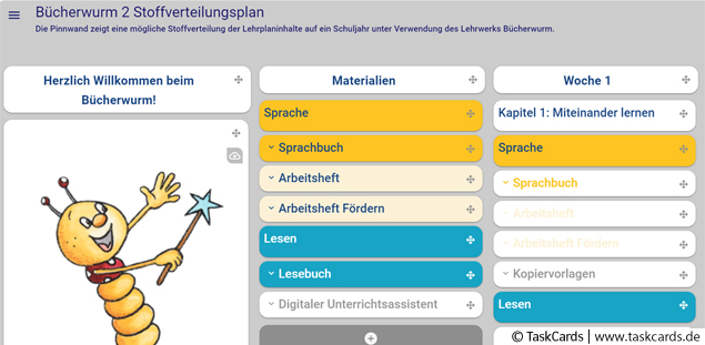 Screenshot Taskcard Stoffverteilungsplan Bücherwurm 2