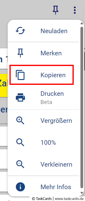 Screenshot TaskCards Kopieren