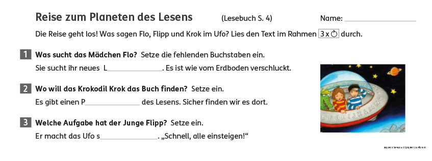 Lesestreifen Beispiel