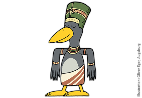 Grundschul-Blog-Unterrichten-Mathematik-Rechenrabe-Rabe-gekleidet-altes-Aegypten-S677253611_06_01 Illustration Rabe, gekleidet wie in altem Ägypten