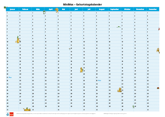 Geburtstagskalender MiniMax