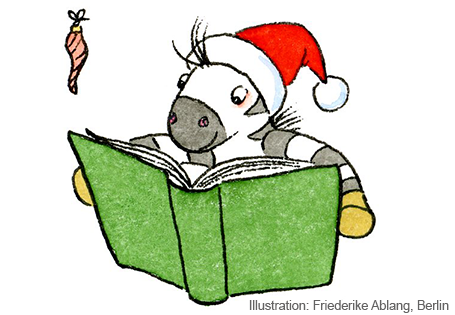 Illustration Zebra Franz Advent mit Buch