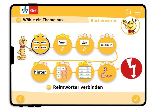 Blitzlesen-App, Screenshot, Thema wählen