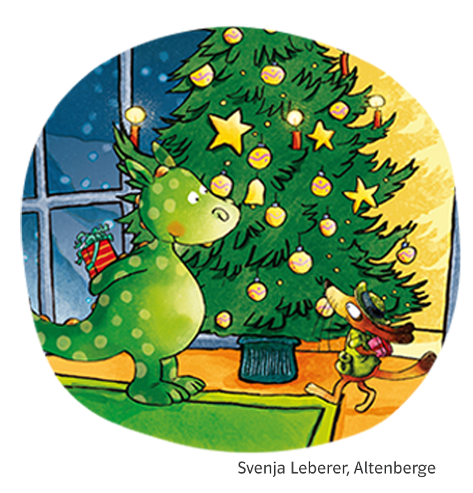 Niko und Hugo feiern Weihnachten unter dem Tannenbaum